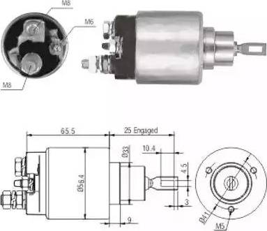 Hoffer 6646117 - Тягове реле, стартер autocars.com.ua