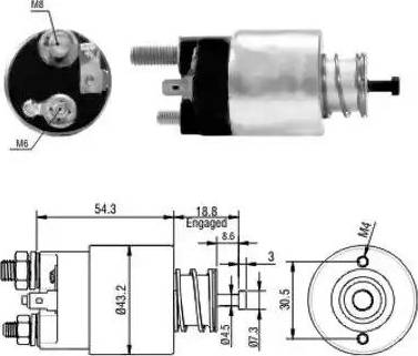 Hoffer 6646135 - Тягове реле, стартер autocars.com.ua