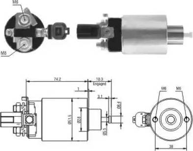 Hoffer 6646161 - Тягове реле, стартер autocars.com.ua