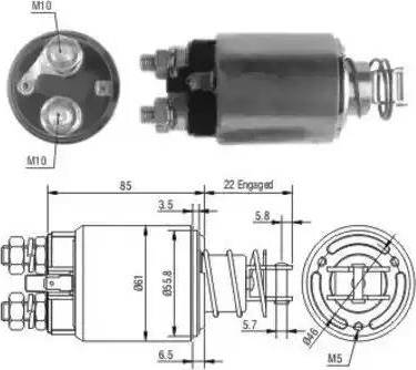 Hoffer 6646185 - Тягове реле, стартер autocars.com.ua