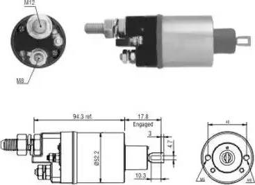 Hoffer 6646187 - Тягове реле, стартер autocars.com.ua