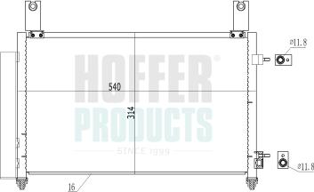 Hoffer 991039 - Конденсатор, кондиціонер autocars.com.ua