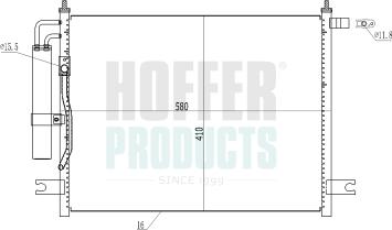 Hoffer 991041 - Конденсатор, кондиціонер autocars.com.ua