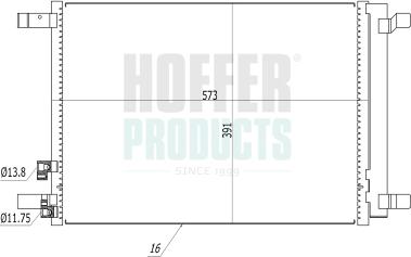Hoffer 991100 - Конденсатор, кондиціонер autocars.com.ua