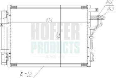 Hoffer 991195 - Конденсатор, кондиціонер autocars.com.ua