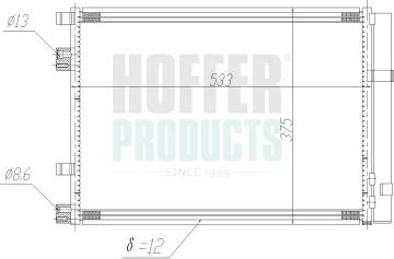 Hoffer 991200 - Конденсатор, кондиціонер autocars.com.ua