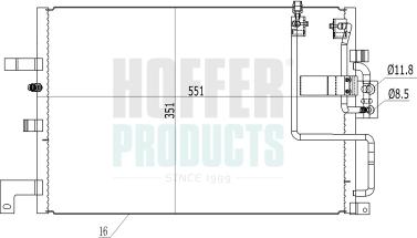 Hoffer 991217 - Конденсатор, кондиціонер autocars.com.ua