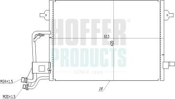 Hoffer 991222 - Конденсатор, кондиціонер autocars.com.ua