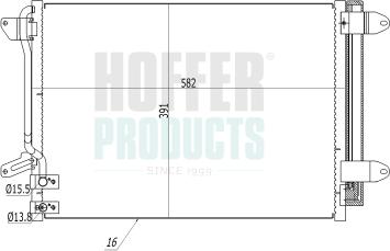 Hoffer 991253 - Конденсатор, кондиціонер autocars.com.ua