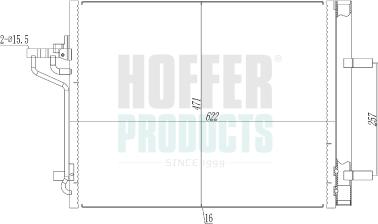 Hoffer 991257 - Конденсатор, кондиціонер autocars.com.ua