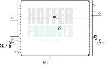 Hoffer 991262 - Конденсатор, кондиціонер autocars.com.ua