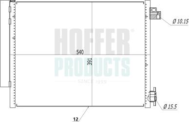 Hoffer 991264 - Конденсатор, кондиціонер autocars.com.ua