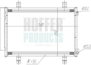 Hoffer 991273 - Конденсатор, кондиціонер autocars.com.ua