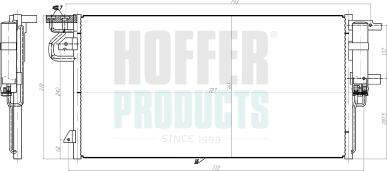Hoffer 991278 - Конденсатор, кондиціонер autocars.com.ua