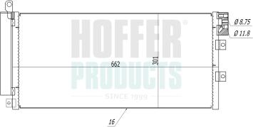 Hoffer 991288 - Конденсатор, кондиціонер autocars.com.ua