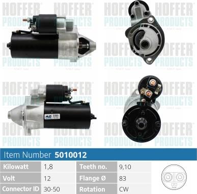 Hoffer H5010012 - Стартер autocars.com.ua