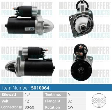 Hoffer H5010064 - Стартер autocars.com.ua