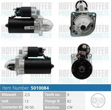 Hoffer H5010084 - Стартер avtokuzovplus.com.ua