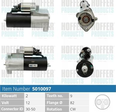 Hoffer H5010097 - Стартер autocars.com.ua