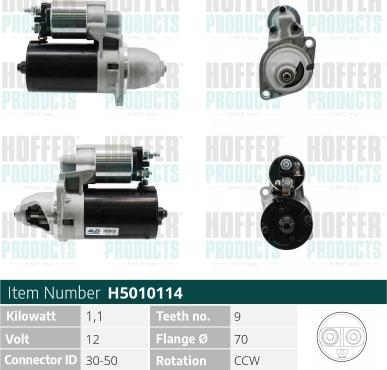 Hoffer H5010114 - Стартер autodnr.net