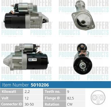 Hoffer H5010206 - Стартер autocars.com.ua