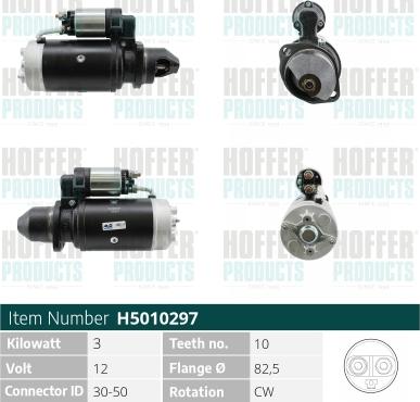 Hoffer H5010297 - Стартер autocars.com.ua