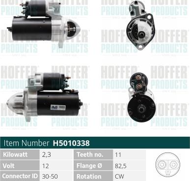 Hoffer H5010338 - Стартер autodnr.net