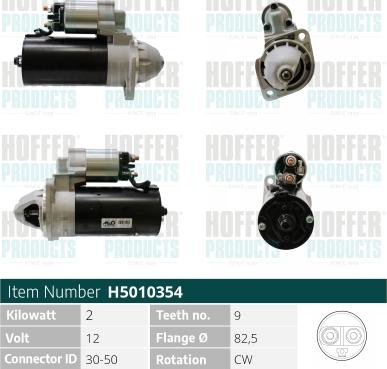 Hoffer H5010354 - Стартер autodnr.net