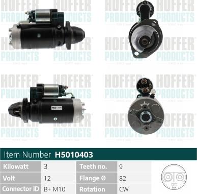 Hoffer H5010403 - Стартер autodnr.net