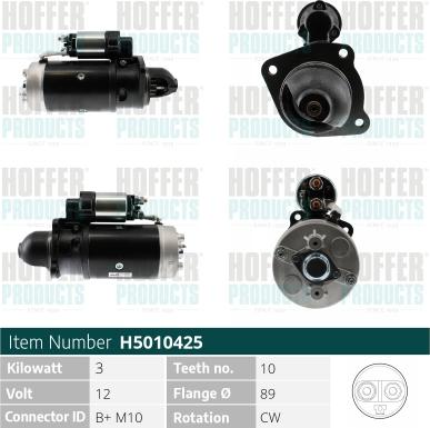 Hoffer H5010425 - Стартер autodnr.net