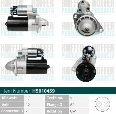 Hoffer H5010459 - Стартер autocars.com.ua