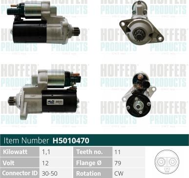 Hoffer H5010470 - Стартер avtokuzovplus.com.ua