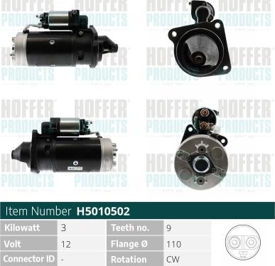 Hoffer H5010502 - Стартер autodnr.net