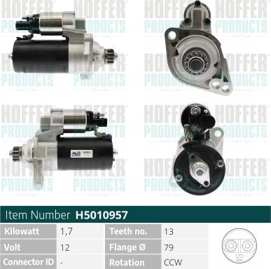 Hoffer H5010957 - Стартер autodnr.net