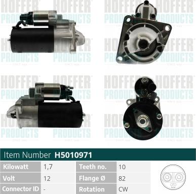 Hoffer H5010971 - Стартер autocars.com.ua