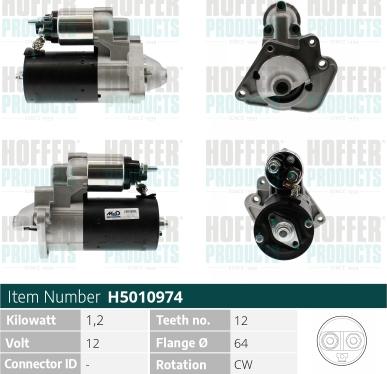 Hoffer H5010974 - Стартер autodnr.net