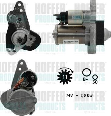 Hoffer H5010978G - Стартер autocars.com.ua