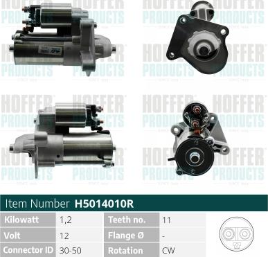 Hoffer H5014010R - Стартер autocars.com.ua