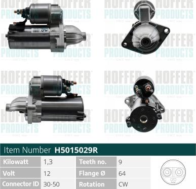 Hoffer H5015029R - Стартер autocars.com.ua