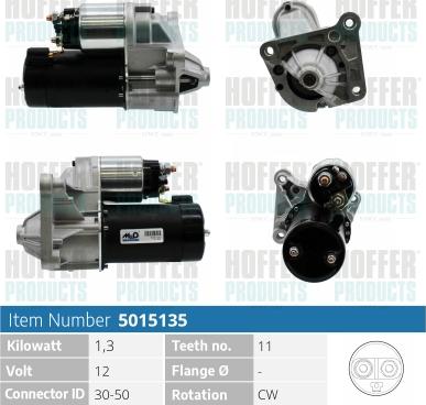 Hoffer H5015135 - Стартер avtokuzovplus.com.ua