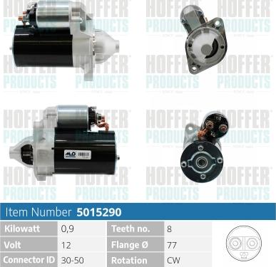 Hoffer H5015290 - Стартер autocars.com.ua