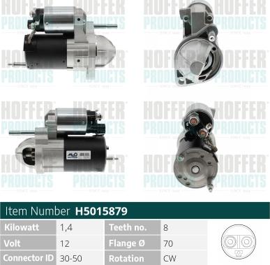 Hoffer H5015879 - Стартер autocars.com.ua