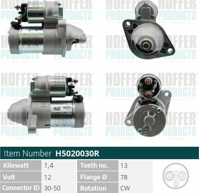 Hoffer H5020030R - Стартер avtokuzovplus.com.ua