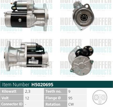 Hoffer H5020695 - Стартер autocars.com.ua