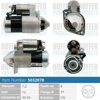 Hoffer H5032078 - Стартер autocars.com.ua