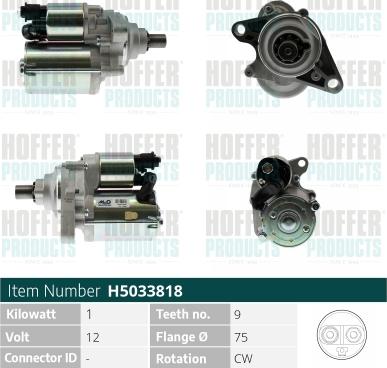 Hoffer H5033818 - Стартер autodnr.net