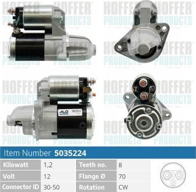 Hoffer H5035224 - Стартер autodnr.net