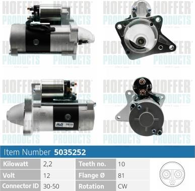 Hoffer H5035252 - Стартер autodnr.net