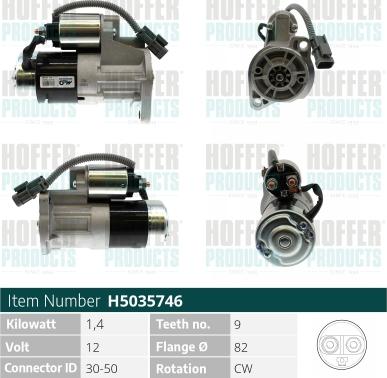 Hoffer H5035746 - Стартер autocars.com.ua