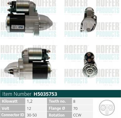 Hoffer H5035753 - Стартер autodnr.net